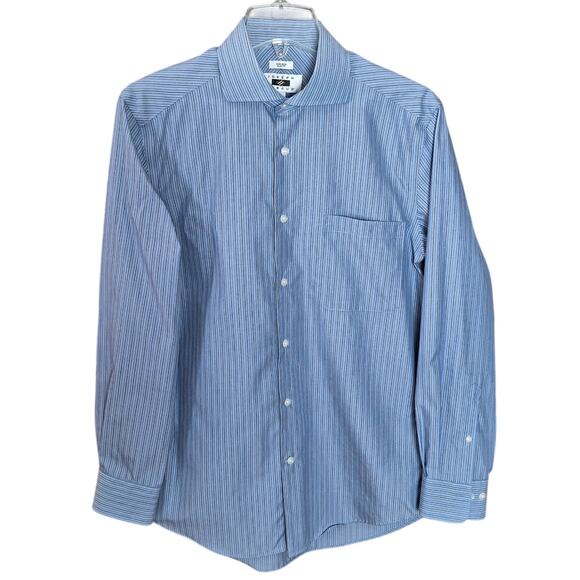 Joseph Abbound 16 32/33 Large Blue Striped Non-Iron Slim Fit Dress Shirt - Picture 2 of 4